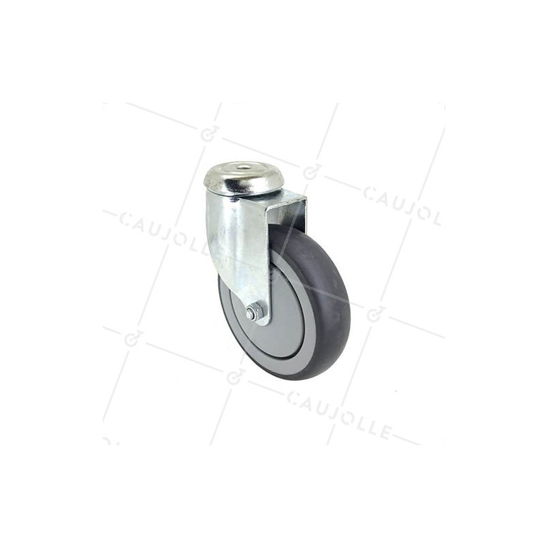 Ruota DI CARRELLO A Cuscinetto A SFERE DIAMETRO 125MM CARICO 80 KG CON FISSAGGIO DA 10 MM - S94 CARRELLO