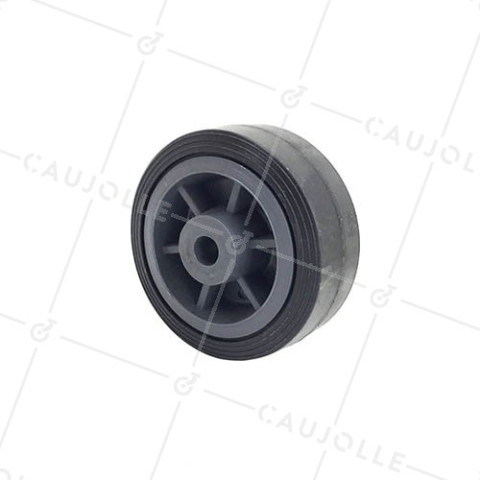 Ruota DI MANUTENZIONE IN GOMMA RINFORZATA DIAMETRO 100MM CARICO 125KG ASSE 13 MM - S2300100R • Caujolle