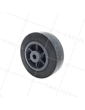 Ruota DI MANUTENZIONE IN GOMMA RINFORZATA DIAMETRO 125MM CARICO 125KG ASSE 13 MM - S2300125R • Caujolle