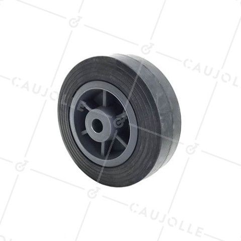 Ruota DI MANUTENZIONE IN GOMMA RINFORZATA DIAMETRO 125MM CARICO 125KG ASSE 13 MM - S2300125R • Caujolle