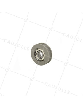 Ruota PER PORTA A MURO DI DIAMETRO 32 MM PER RAIL TONDO DI 6 MM CARICO 30 KG ASSE 8 MM • Caujolle