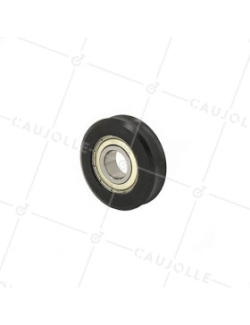 Ruota PER PORTA A SCOMPARSA DIAMETRO 50 MM PER RAIL TONDO DA 9 MM CARICO 110 KG ASSE 10 MM • Caujolle