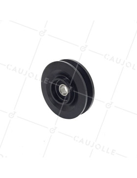 POULIA CON CUSCINETTO A SFERE PER ATTREZZO DA MUSCOLAZIONE DIAMETRO 80 MM ASSE 12 MM PER CAVO DI 10 MM CARICO 100 KG • Caujolle