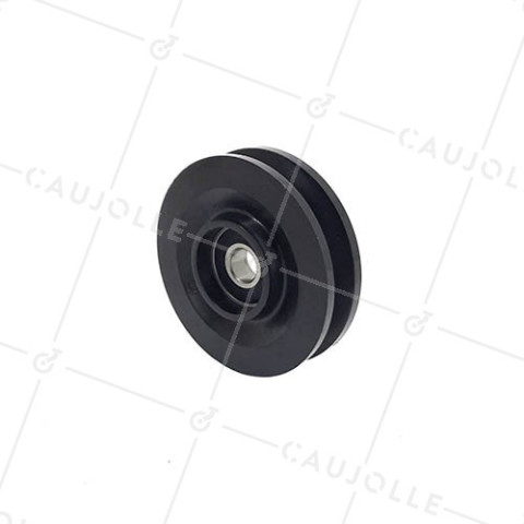 POULIA CON CUSCINETTO A SFERE PER ATTREZZO DA MUSCOLAZIONE DIAMETRO 80 MM ASSE 12 MM PER CAVO DI 10 MM CARICO 100 KG • Caujolle
