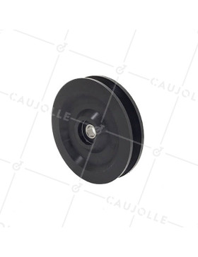 PULLE' PER ATTREZZO DA PESO DIAMETRO 100 MM ASSE 10 MM PER CAVO O RAIL DI 10 MM CARICO 110 KG • Caujolle