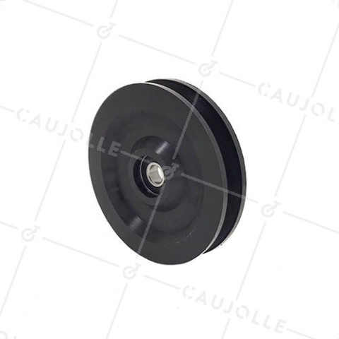 PULLE' PER ATTREZZO DA PESO DIAMETRO 100 MM ASSE 10 MM PER CAVO O RAIL DI 10 MM CARICO 110 KG • Caujolle