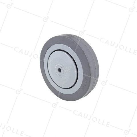 Ruota IN GOMMA SILENZIOSA Cuscinetto A SFERE DIAMETRO 125 MM CARICO 90 KG ASSE 8 MM • Caujolle