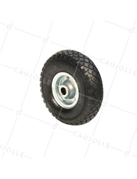 RUEDA DE CARRETILLA DE MANO INFLADA CON LLANTA DE CHAPA, DIÁMETRO DE 260 MM, CARGA DE 150 KG Y EJE DE 25 MM - S2700T (NEUMÁTICO 3,00-4) • Caujolle