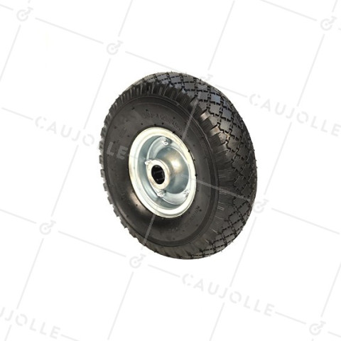RUEDA DE CARRETILLA DE MANO INFLADA CON LLANTA DE CHAPA, DIÁMETRO DE 260 MM, CARGA DE 150 KG Y EJE DE 25 MM - S2700T (NEUMÁTICO 3,00-4) • Caujolle