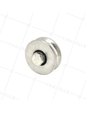 Ruota DEL PORTONE SCORREVOLE A Gola TONDA DIAMETRO 50 MM PER RAIL TONDO DI 10 MM CARICO 200 KG ASSE 10 MM - GAGR50 • Caujolle