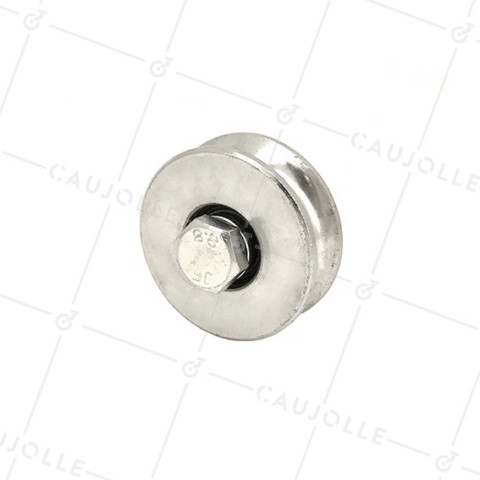 Ruota DEL PORTONE SCORREVOLE A Gola TONDA DIAMETRO 50 MM PER RAIL TONDO DI 10 MM CARICO 200 KG ASSE 10 MM - GAGR50 • Caujolle