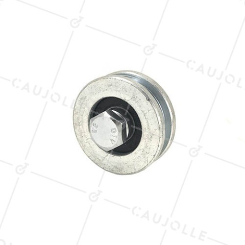 Ruota DI PORTALE A Gola QUADRATA DIAMETRO 50 MM PER RAIL QUADRATO DI 8 MM CARICO 200 KG ASSE 10 MM - GAGC50 • Caujolle
