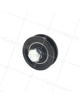 Ruota DI PORTA SCORREVOLE NERA RESISTENTE A Gola TONDA DIAMETRO 50 MM PER RAIL ROTONDO DI 10 MM CARICO 200 KG - GAGR50N • Caujolle
