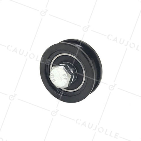 Ruota DI PORTA SCORREVOLE NERA RESISTENTE A Gola TONDA DIAMETRO 50 MM PER RAIL ROTONDO DI 10 MM CARICO 200 KG - GAGR50N • Caujolle