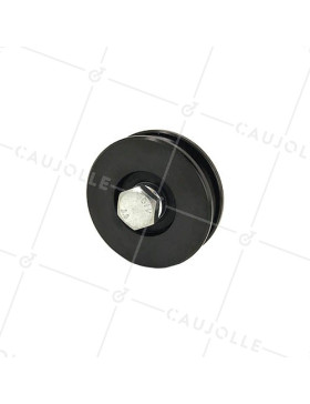 Ruota PER PORTA SCORREVOLE NERA RESISTENTE DIAMETRO 60 MM PER RAIL TONDO DA 10 MM CARICO 200 KG ASSE 10 MM - GAGR60N • Caujolle