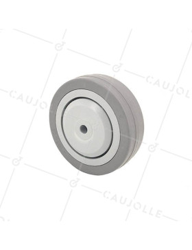 Ruota GOMMA SILENZIOSA Cuscinetto A SFERE DIAMETRO 100 MM CARICO 80 KG ASSE 8 MM SFERE • Caujolle