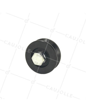 Ruota PER PORTA SCORREVOLE NERA RESISTENTE A Gola E DIAMETRO 50 MM PER RAIL TRIANGOLARE CARICO 200 KG ASSE 10 MM - GAGY50N • Caujolle