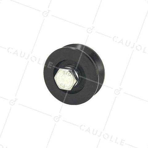 Ruota PER PORTA SCORREVOLE NERA RESISTENTE A Gola E DIAMETRO 50 MM PER RAIL TRIANGOLARE CARICO 200 KG ASSE 10 MM - GAGY50N • Caujolle
