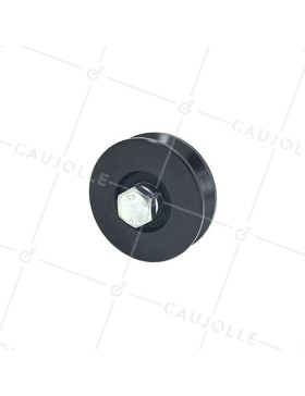 RUEDA PARA PORTAL CORREDERO NEGRA RESISTENTE CON CANAL EN Y DIÁMETRO DE 60 MM PARA RAÍL TRIANGULAR CARGA 200 KG EJE 10 MM - GAGY60N • Caujolle