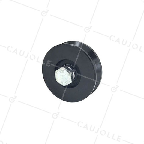 RUEDA PARA PORTAL CORREDERO NEGRA RESISTENTE CON CANAL EN Y DIÁMETRO DE 60 MM PARA RAÍL TRIANGULAR CARGA 200 KG EJE 10 MM - GAGY60N • Caujolle