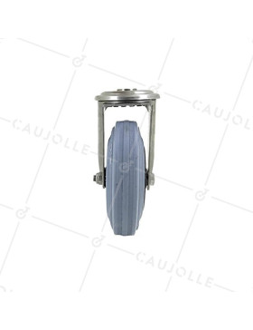 Ruota A Foro di fissaggio INOX E CAOUTCHOUC DIAMETRO 125 MM CARICO 110 KG A FISSAGGIO DI 12 MM - INOX O 125C