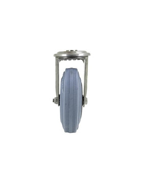 Ruota A Foro di fissaggio INOX E CAOUTCHOUC DIAMETRO 125 MM CARICO 110 KG A FISSAGGIO DI 12 MM - INOX O 125C