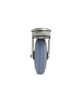 Ruota A Foro di fissaggio A FRENO INOX E GOMMA DIAMETRO 125 MM CARICO 110 KG A FISSAGGIO DI 12 MM - INOX O 125CAF