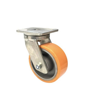 Ruota PIVOTANTE IN FONTE POLIURETANO DIAMETRO 200 MM CARICO 1400 KG - STEC 200PIV