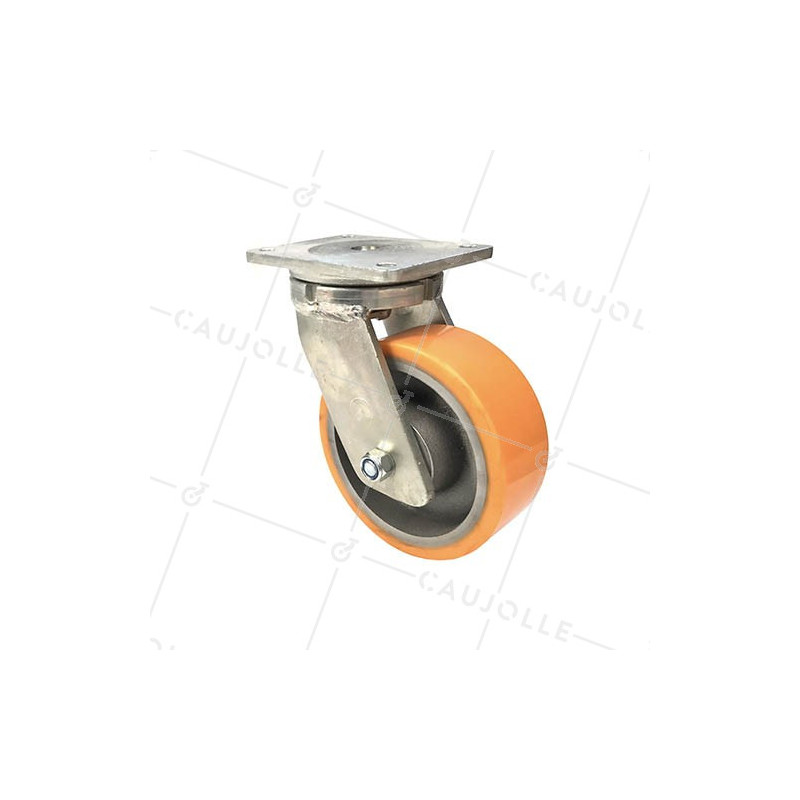 Ruota PIVOTANTE IN FONTE POLIURETANO DIAMETRO 200 MM CARICO 1400 KG - STEC 200PIV