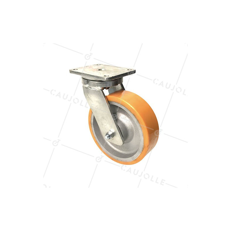 Ruota PIVOTANTE IN FONTE POLIURETANO DIAMETRO 250 MM CARICO 1800 KG - STEC 250PIV