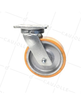 Ruota PIVOTANTE IN FONTE POLIURETANO DIAMETRO 250 MM CARICO 1800 KG - STEC 250PIV