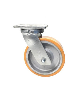 Ruota PIVOTANTE IN FONTE POLIURETANO DIAMETRO 250 MM CARICO 1800 KG - STEC 250PIV