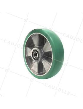 Ruota INDUSTRIALE IN ELASTOMERO FLESSIBILE DIAMETRO 200 MM CARICO 700KG ASSE 20 MM - S2016 200 • Caujolle