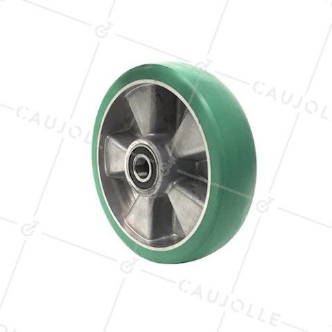 Ruota INDUSTRIALE IN ELASTOMERO FLESSIBILE DIAMETRO 200 MM CARICO 700KG ASSE 20 MM - S2016 200 • Caujolle
