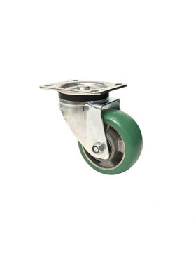 Ruota PIVOTANTE IN POLIURETANO SUPER ELASTICO PREMIUM DIAMETRO 125 MM CARICO 400KG - S76V125P