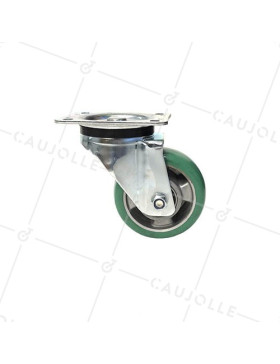 Ruota PIVOTANTE IN POLIURETANO SUPER ELASTICO PREMIUM DIAMETRO 125 MM CARICO 400KG - S76V125P