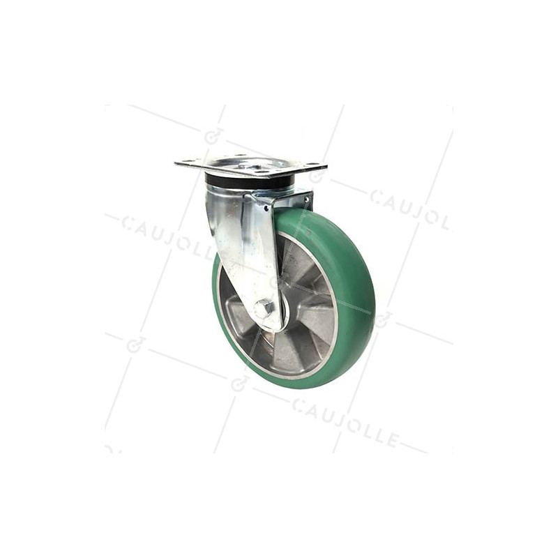 Ruota PIVOTANTE IN POLIURETANO SUPER ELASTICO PREMIUM DIAMETRO 200MM CARICO 500KG - S76V 200
