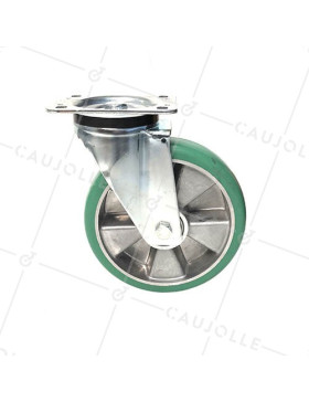 Ruota PIVOTANTE IN POLIURETANO SUPER ELASTICO PREMIUM DIAMETRO 200MM CARICO 500KG - S76V 200