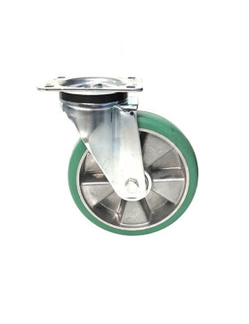 Ruota PIVOTANTE IN POLIURETANO SUPER ELASTICO PREMIUM DIAMETRO 200MM CARICO 500KG - S76V 200