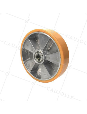 Ruota POLIURETANO INDUSTRIALE DIAMETRO 250 MM CARICO 1000KG ASSE 25 MM - S2013 250 • Caujolle