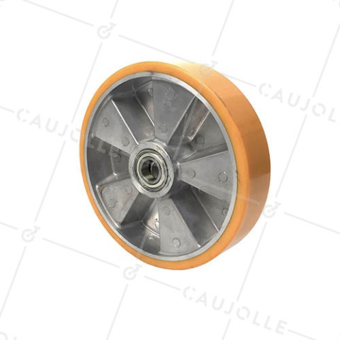 Ruota POLIURETANO INDUSTRIALE DIAMETRO 250 MM CARICO 1000KG ASSE 25 MM - S2013 250 • Caujolle