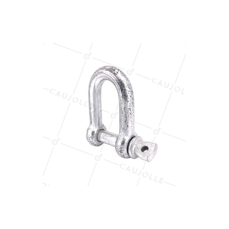 Manille droite en acier avec axe traversant de 22 mm de diamètre
