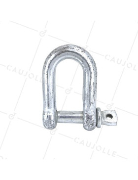 Manille droite en acier avec axe traversant de 22 mm de diamètre