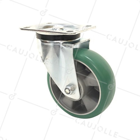 Ruota PIVOTANTE IN POLIURETANO SUPER ELASTICO PREMIUM DIAMETRO 160 MM CARICO 500KG - S76V160P • Caujolle