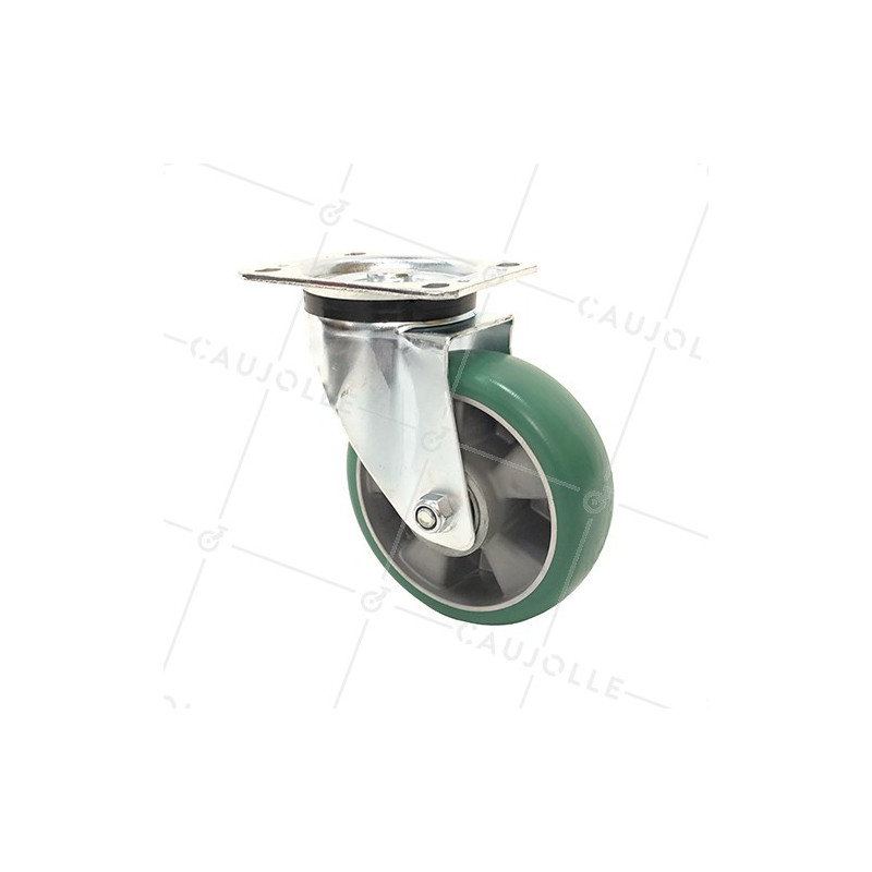 Ruota PIVOTANTE IN POLIURETANO SUPER ELASTICO PREMIUM DIAMETRO 160 MM CARICO 500KG - S76V160P