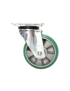 Ruota PIVOTANTE IN POLIURETANO SUPER ELASTICO PREMIUM DIAMETRO 160 MM CARICO 500KG - S76V160P