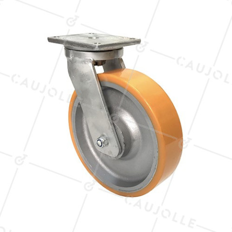 Ruota PIVOTANTE IN GHISA E POLIURETANO DIAMETRO 300 MM CARICO 2000 KG - STEC300PIV • Caujolle
