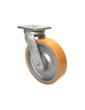 Ruota PIVOTANTE IN GHISA E POLIURETANO DIAMETRO 300 MM CARICO 2000 KG - STEC300PIV