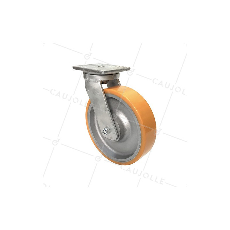 Ruota PIVOTANTE IN GHISA E POLIURETANO DIAMETRO 300 MM CARICO 2000 KG - STEC300PIV