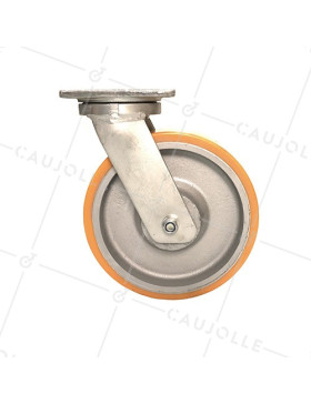 Ruota PIVOTANTE IN GHISA E POLIURETANO DIAMETRO 300 MM CARICO 2000 KG - STEC300PIV